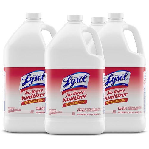 Professional Lysol No Rinse Sanitizer - For Sink, Floor, Wall, Bathtub, Food Service Area - Concentrate - 128 fl oz (4 quart) - 4 / Carton - Disinfectant, Anti-bacterial