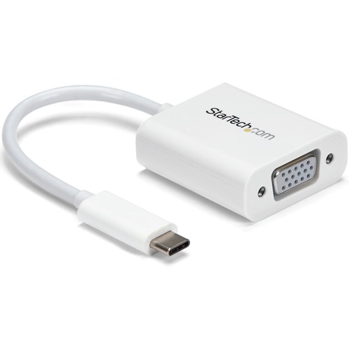 StarTech.com USB-C to VGA Adapter - White - Thunderbolt 3 Compatible - USB C Adapter - USB Type C to VGA Dongle Converter - Connect your MacBook, Chromebook or laptop with USB-C to a VGA monitor or projector - USB C adapter - USB Type-C to Video Converter