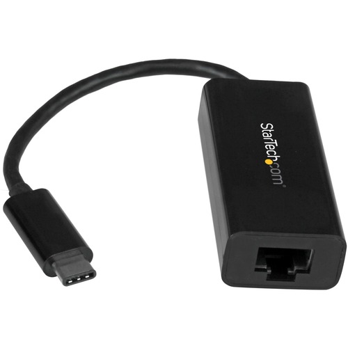 StarTech.com USB C to Gigabit Ethernet Adapter - Thunderbolt 3 - 10/100/1000Mbps - Black - Adds a GbE connection your computer - Instant connection with native driver support - Supports 10 / 100 / 1000 Mbps with auto-detection - Access large files with ch