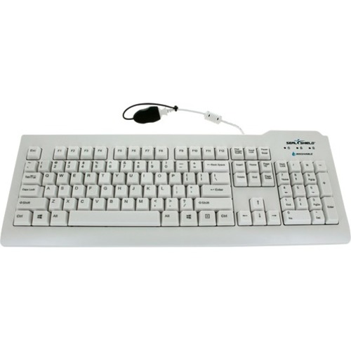 Seal Shield Silver Seal Waterproof Keyboard - SSWKSV208IT - Cable Connectivity - USB Interface - 105 Key - Italian - QWERTY Layout - Mac, PC - Membrane Keyswitch - White