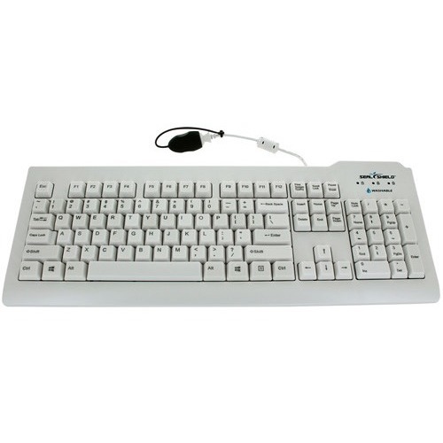 Seal Shield Silver Seal Waterproof Keyboard - SSWKSV208NL - Cable Connectivity - USB Interface - 105 Key - Dutch - QWERTY Layout - Mac, PC - Membrane Keyswitch - White