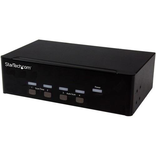StarTech.com 4-port KVM Switch with Dual VGA and 2-port USB Hub - USB 2.0 - Access four dual-video computers & two shared USB peripherals from a single workstation - Compatible with dual VGA computers and VGA monitors & televisions - 4-port VGA KVM - Dual