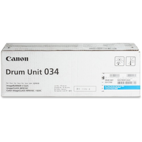 Canon DRUM034 Drum Unit - Laser Print Technology - 34000 - 1 Each - Cyan