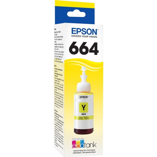 Epson T664, Yellow Ink Bottle - Inkjet - Yellow - 6500 Pages - 1