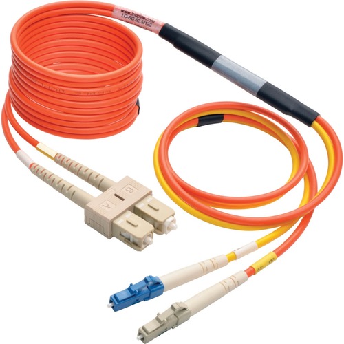 Tripp Lite 2M Fiber Optic Mode Conditioning Patch Cable LC/SC 6' 6ft 2 Meter - 6 ft Fiber Optic Network Cable for Network Device, Router, Switch - First End: 2 x LC Network - Male - Second End: 2 x SC Network - Male - Patch Cable - 62.5/125 µm, 8.3/