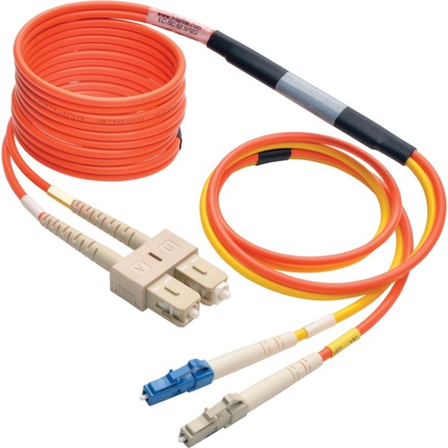 Tripp Lite 3M Fiber Optic Mode Conditioning Patch Cable LC/SC 10' 10ft 3 Meter - 10 ft Fiber Optic Network Cable for Network Device, Router, Switch - First End: 2 x LC Network - Male - Second End: 2 x SC Network - Male - Patch Cable - 62.5/125 µm, 8