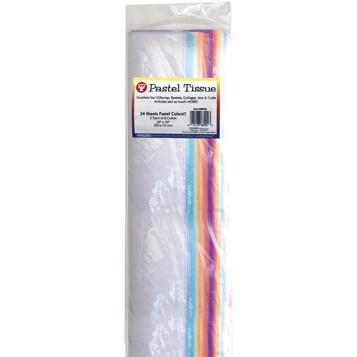 Hygloss Tissue Paper Assortments - Project, Craft - 20" (508 mm)Width x 30" (762 mm)Length - 144 / Pack - Assorted Pastel