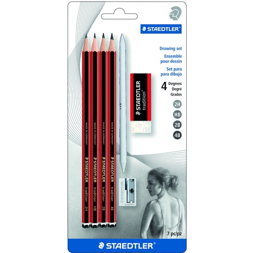 Staedtler Graphite Pencil - B, 2B, 4B, 6B Lead - Graphite Lead - 4 / Card - Wood Pencils - STD95055
