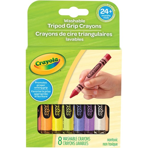Crayola My First Washable Tripod Grip Crayons - 8 Assorted Colours