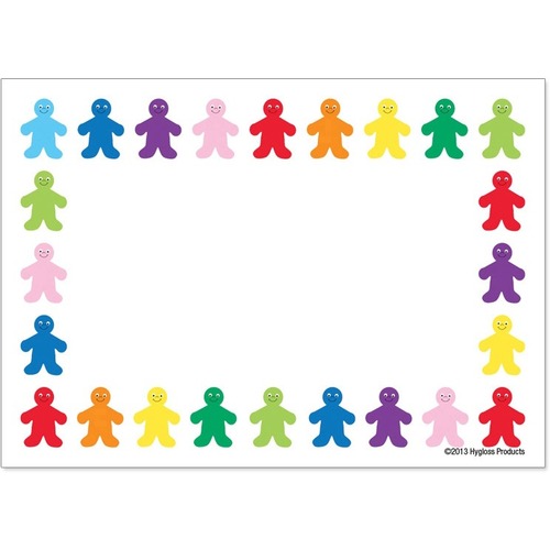 Hygloss Self-Adhesive Name Tags - Rainbow People - Fun, Learning Theme/Subject - Self-adhesive - Rainbow People - 2.50" (63.5 mm) Height x 3.50" (88.9 mm) Width - 36 / Pack