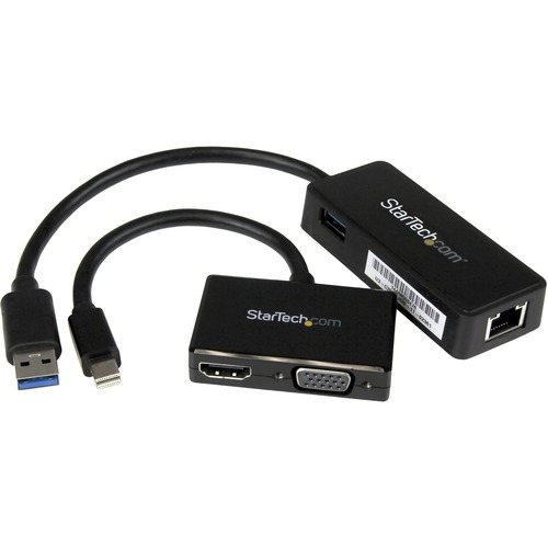 StarTech.com 2-in-1 Accessory Kit for Surface and Surface Pro 4 - mDP to HDMI or VGA - USB 3.0 to GbE - Also works with Surface Pro 3 and Surface 3 - Enhance your Microsoft Surface by adding HDMI or VGA video outputs, Gb Ethernet and an extra USB port - W