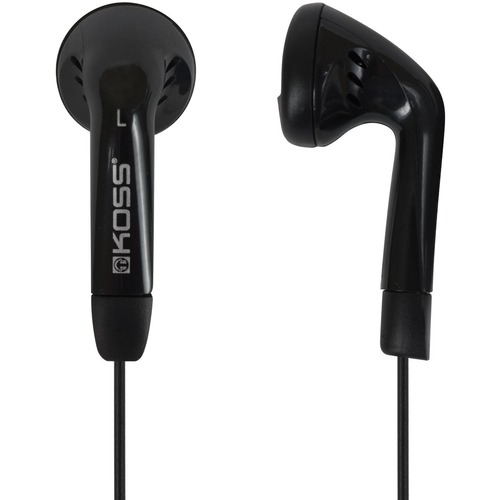 Koss KE5 Earbuds - Stereo - Mini-phone (3.5mm) - Wired - 16 Ohm - 60 Hz to 20 kHz - Earbud - Binaural - Outer-ear - 4 ft Cable - Black