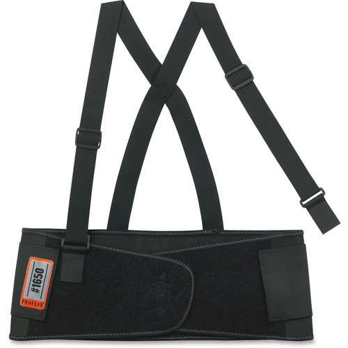 ProFlex Economy Elastic Back Support - 25" - 30" Waist Size - Strap Mount - Black