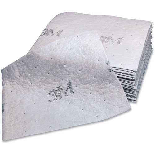 3M Maintenance Sorbent Pads - 15.5" Width x 20.5" Length - 100/Carton - Scrim - White