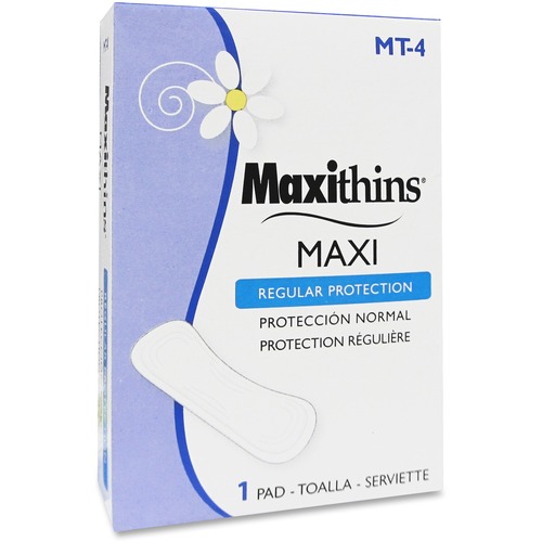 Hospeco MaxiThins Vending Machine Maxi Pads - 250 / Carton - Absorbent, Individually Wrapped, Anti-leak