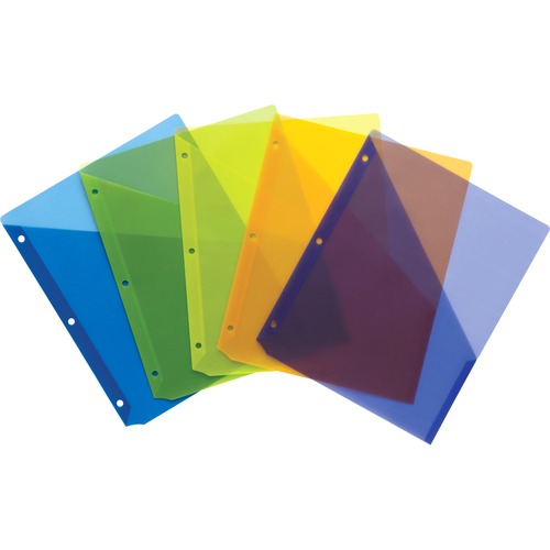 Wilson Jones® Poly Slash Jackets, Letter Size, Assorted Colors, 5 Pack - Assorted Colors, 5 Pack