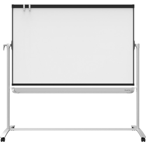 Quartet Magnetic Mobile Presentation Easel - 48" (4 ft) Width x 36" (3 ft) Height - White Painted Steel Surface - Graphite Frame - Magnetic - Assembly Required - 1 Each