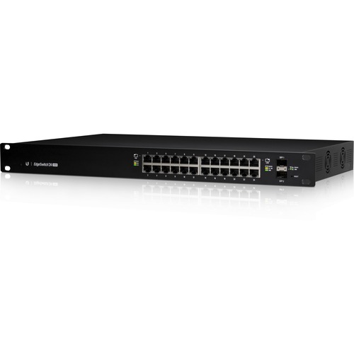 Ubiquiti Managed Gigabit Switch with SFP - 24 Ports - Manageable - Gigabit Ethernet - 10/100/1000Base-TX, 1000Base-X - 3 Layer Supported - 2 SFP Slots - Twisted Pair, Optical Fiber - 1U High - Rack-mountable, Wall Mountable