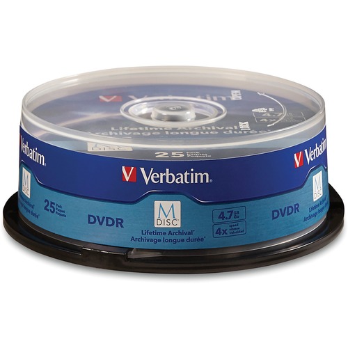 Verbatim DVD Recordable Media - DVD-R - 4x - 4.70 GB - 25 Pack Spindle - 120mm - 2 Hour Maximum Recording Time