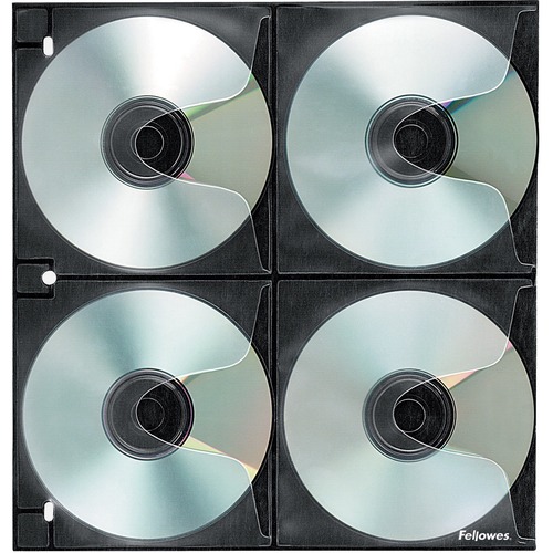 4x4 Binder Sheet - 25 Pack - Binder - Slide Insert - Polypropylene - Black, Clear - 8 CD/DVD