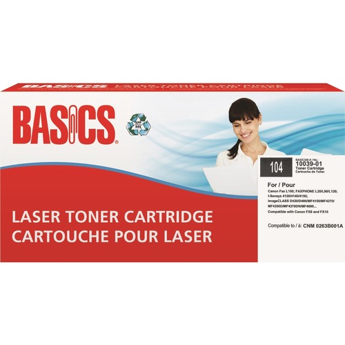 Basics® Remanufactured Laser Cartridge (Canon CRG104) Black - Laser - 2000 Pages - 1 Each