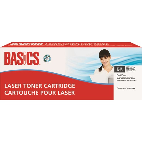 Basics® Remanufactured Laser Cartridge (HP LaserJet 124A) Yellow - Laser - 2000 Pages - 1 Each