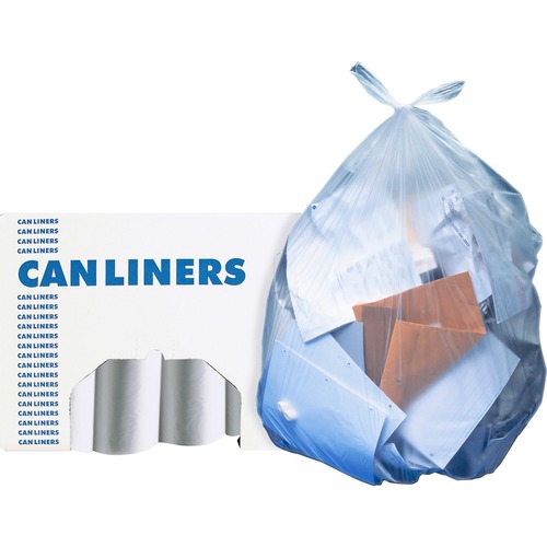 Heritage AccuFit .9mil Clear Can Liners - 23 gal/55 lb Capacity - 28" Width x 45" Length - 0.90 mil (23 Micron) Thickness - Clear - 8/Carton - 25 Per Roll - Can