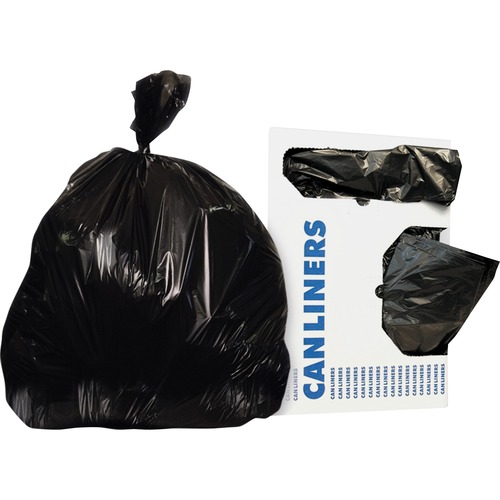 LLDPE Trash Bags & Can Liners 23 x 17 x 46 x 1.30 mil Black 