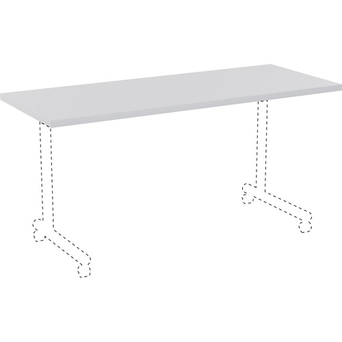 Lorell Rectangular Invent Tabletop - Light Gray - Rectangle Top - 72" Table Top Length x 24" Table Top Width x 1" Table Top Thickness - Training - Assembly Required - High Pressure Laminate (HPL), Light Gray - Particleboard, Polyvinyl Chloride (PVC) - 1 E