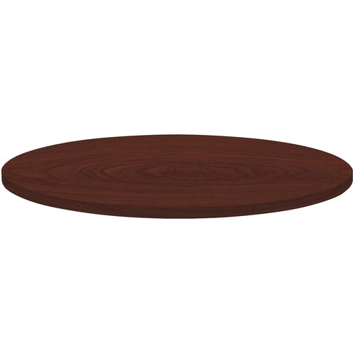 Lorell Hospitality Collection Tabletop - Round Top - 1" Table Top Thickness x 36" Table Top DiameterAssembly Required - High Pressure Laminate (HPL), Mahogany - Particleboard, Polyvinyl Chloride (PVC) - 1 Each