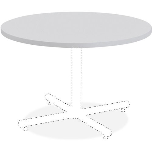 Lorell Hospitality Collection Tabletop - Round Top - 1" Table Top Thickness x 36" Table Top DiameterAssembly Required - High Pressure Laminate (HPL), Light Gray - Particleboard, Polyvinyl Chloride (PVC) - 1 Each