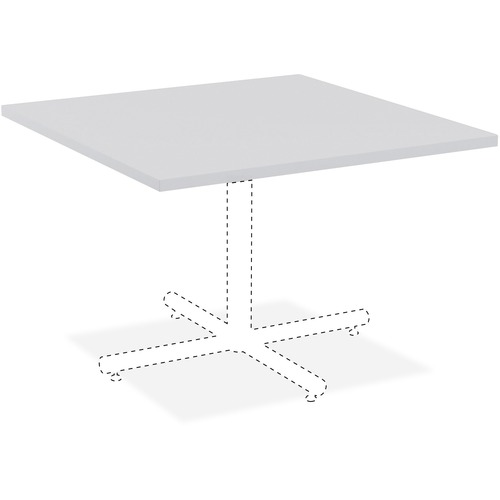 Lorell Hospitality Collection Tabletop - Square Top - 36" Table Top Length x 36" Table Top Width x 1" Table Top Thickness - Assembly Required - High Pressure Laminate (HPL), Light Gray - Particleboard Top Material - 1 Each