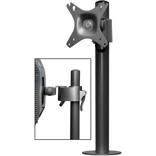 Kantek Mounting Arm for Monitor - Black - Height Adjustable - 27" Screen Support - 1 Each