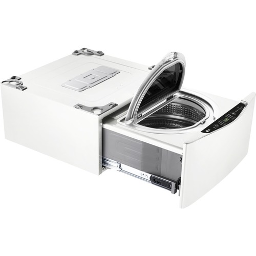 LG SideKick WD100CW Washer - 6 Mode(s) - Drawer - 1 ft³ Washer Capacity - 700 Spin Speed (rpm) - 120 V AC Input Voltage - Glass, Chrome - White