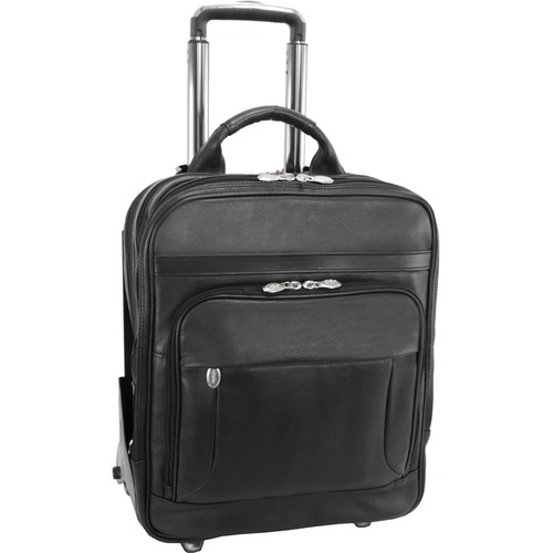 McKleinUSA 17" Leather Patented Detachable -Wheeled Three-Way Laptop Backpack Briefcase - Shock Absorbing - Shoulder Strap, Handle - 18.5" Height x 14.5" Width x 9.8" Depth - 1 Each