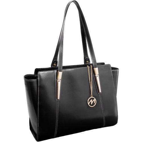 McKleinUSA Leather Ladies' Tote with Tablet Pocket - Top Grain Leather Body - Shoulder Strap - 16" Height x 12.8" Width x 6" Depth - 1 Each