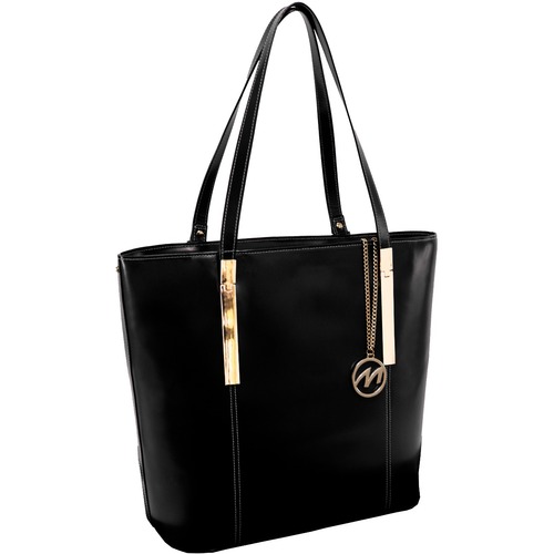 McKleinUSA Leather Ladies' Tote with Tablet Pocket - Top Grain Leather Body - Shoulder Strap - 14" Height x 13.5" Width x 6" Depth - 1 Each