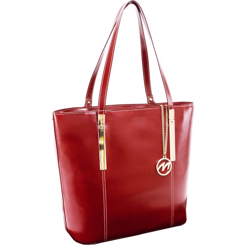 McKleinUSA Leather Ladies' Tote with Tablet Pocket - Top Grain Cowhide Leather Body - Fabric Interior Material - Shoulder Strap, Handle - 14" Height x 6" Width x 13.5" Depth - Female - 1 Each