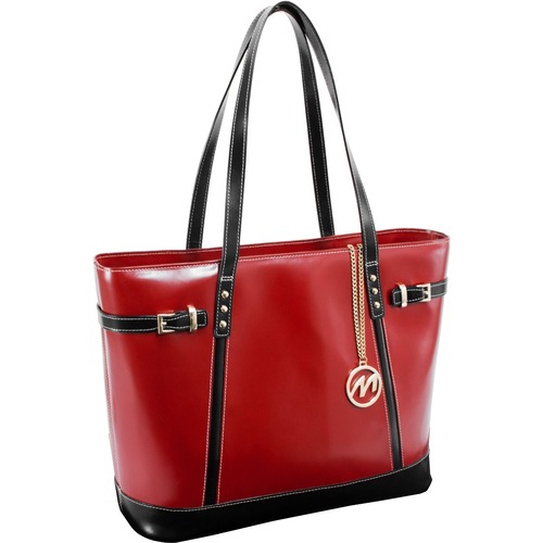 McKleinUSA Leather Ladies' Tote with Tablet Pocket - Top Grain Leather Body - Shoulder Strap - 15" Height x 12.5" Width x 6" Depth - 1 Each