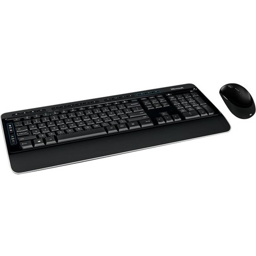 Microsoft Wireless Desktop 3050 - USB Wireless RF - USB Wireless RF - BlueTrack - 988 dpi - 5 Button - Tilt Wheel - Email, Home, Skype, My Music, Favourites, Play/Pause, Stop, Previous Track, Next Track, Calculator, My Documents, ... Hot Key(s) - Symmetri