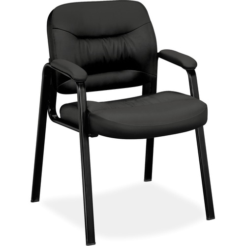 HON Topflight Guest Chair, Fixed Arms - Leather Seat - SofThread ...