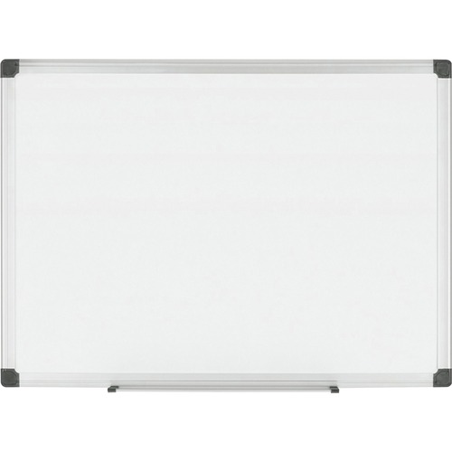 MasterVision Porcelain Magnetic Dry Erase Board - 36" (3 ft) Width x 24" (2 ft) Height - White Porcelain Surface - Silver Aluminum Frame - Rectangle - Horizontal/Vertical - 1 Each