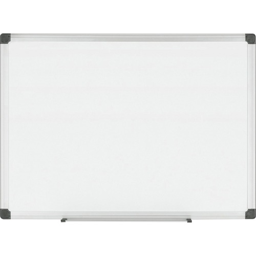 Bi-silque Porcelain Magnetic Dry Erase Board - 48" (4 ft) Width x 36" (3 ft) Height - White Porcelain Surface - Silver Aluminum Frame - Rectangle - Horizontal/Vertical - Magnetic - Accessory Tray, Stain Resistant, Scratch Resistant, Sturdy, Ghost Resistan