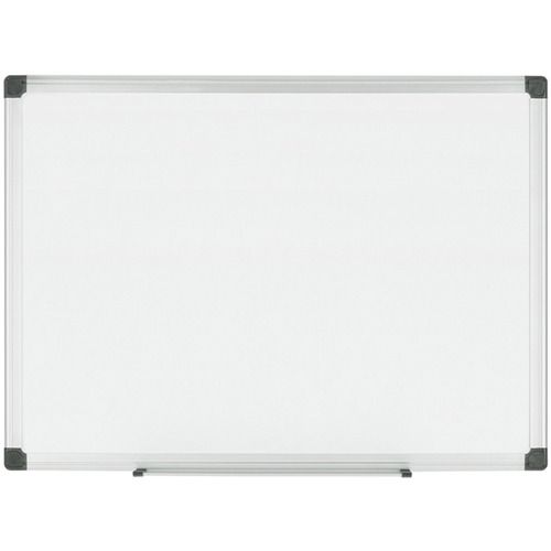 Bi-silque Porcelain Magnetic Dry Erase Board - 72" (6 ft) Width x 48" (4 ft) Height - White Porcelain Surface - Silver Aluminum Frame - Rectangle - Horizontal/Vertical - Magnetic - Accessory Tray, Stain Resistant, Scratch Resistant, Sturdy, Ghost Resistan