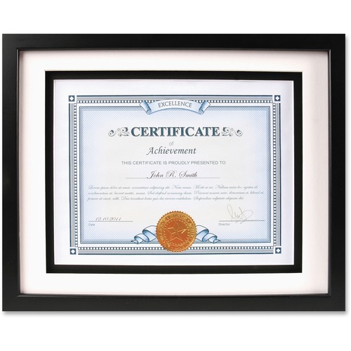 Dax Burns Group Airfloat Certificate Frame - 8.50" x 11" Frame Size - Rectangle - Horizontal, Vertical - 1 Each - Glass, Hardboard, Solid Wood - Black - Frames - DAXN15989ST