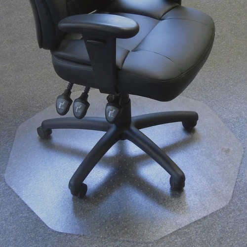 9Mat® Polycarbonate 9-Sided Chair Mat for Carpets up to 1/2" - 38" x 39" - Clear Nonagon Polycarbonate Chair Mat For Carpets - 39" L x 38" W x 0.085" D