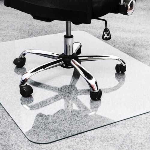 Glaciermat® Heavy Duty Glass Chair Mat for Hard Floors & Carpets - 36" x 48" - Crystal Clear Rectangular Glass Chair Mat For Hard Floor and All Carpet Piles - 48" L x 36" W x 0.2" D