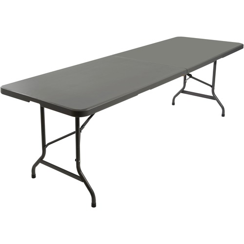 Iceberg IndestrucTable TOO Bifold Table - Rectangle Top - 60" Table Top Length x 30" Table Top Width x 2" Table Top Thickness - 29" Height - Charcoal, Powder Coated - Tubular Steel - High-density Polyethylene (HDPE) Top Material - 1 Each