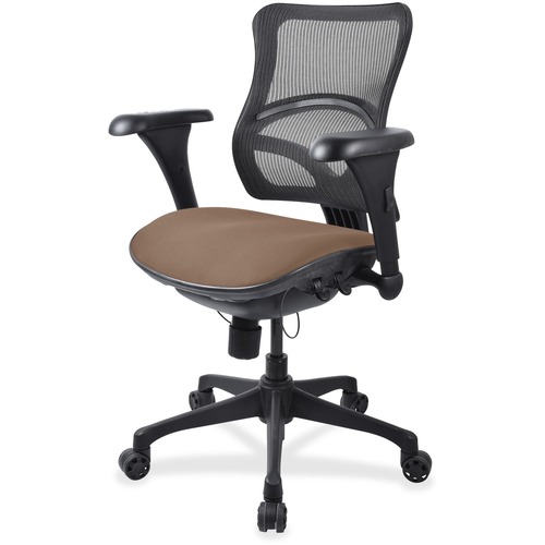 Lorell Mesh Mid-back Chair - Malted Seat Color - Fabric Seat Material - Black Frame Color - Plastic Frame Material - 5-star Base - 1 Each