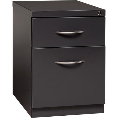 Lorell Premium Box/File Mobile File Cabinet with Arm Pull - 15" x 19.9" x 21.8" - 2 x Drawer(s) for Box, File - Letter - Vertical - Pencil Tray, Ball-bearing Suspension, Drawer Extension, Durable - Charcoal - Steel - Recycled